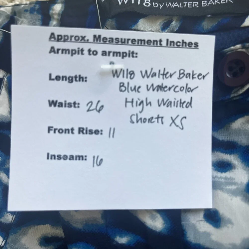 2/$30 W118 Walter Baker Blue Watercolor High Waisted Shorts XS